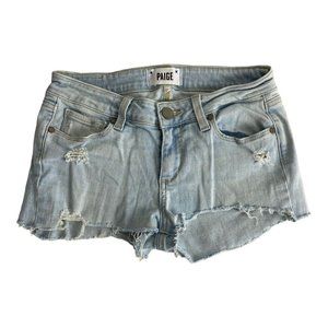 Paige Womens Shorts Adult Size 25 Cut off light wash Denim Booty Cut Off